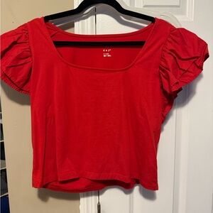 A New Day Red Puff Sleeve Top